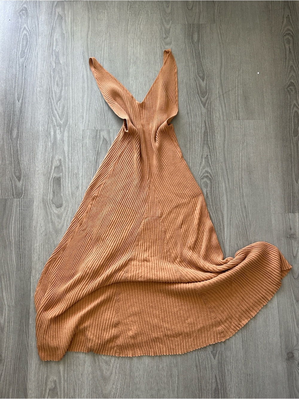 Free People Sleeveless Ribbed Maxi Dress in Rusty Orange